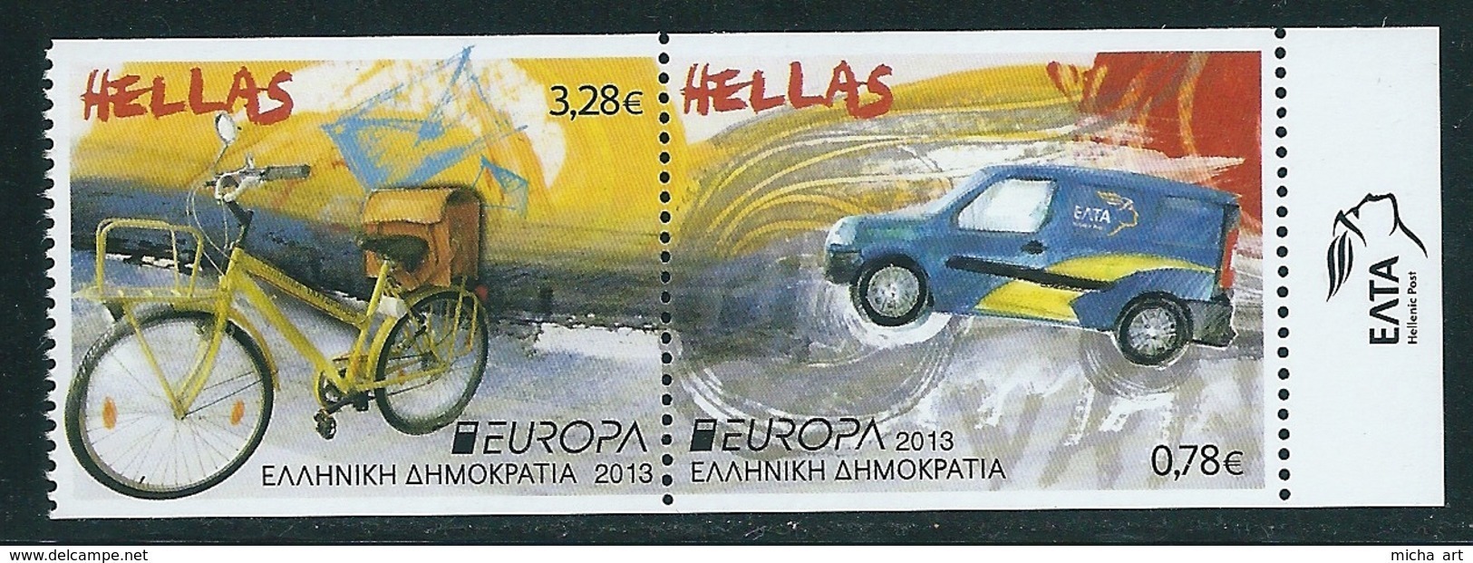 Greece / Grece / Griechenland / Grecia 2013 Europa Cept  - "Postman Van" 2-Side Perforated Set MNH - 2013