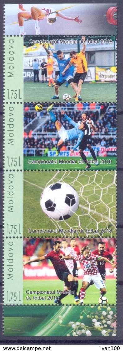 2018. My Personal Stamp, World Football Championship 2018, 4v In Strip, Min/** - 2018 – Rusland