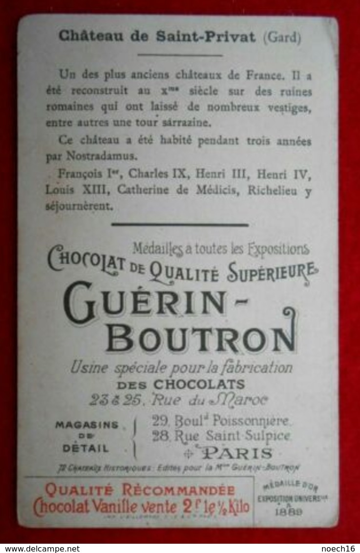 Chromo Chocolat Guérin-Boutron / Le Château De St Privat N°17 - Guerin Boutron