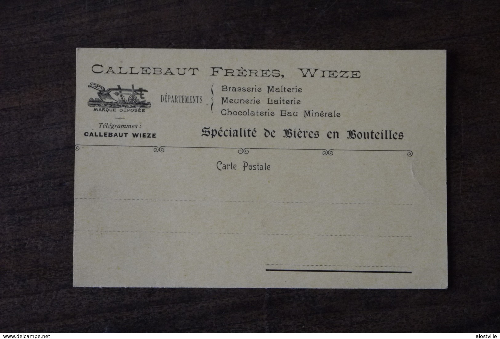 Aalst Wieze Briefkaart Brouwerij Callebaut Freres 1913 Brasserie Zeldzaam - Documents Historiques