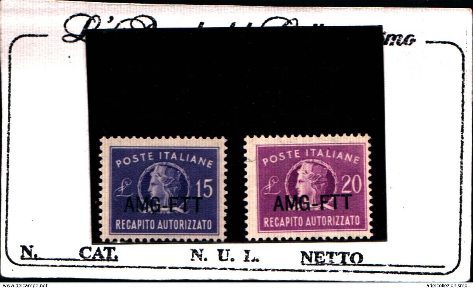 93430) ITALIA.- Trieste AMG-FTT- 1949-52 RECAPITO AUTORIZZATO 2 V. -Ruota-MNH** - Other & Unclassified