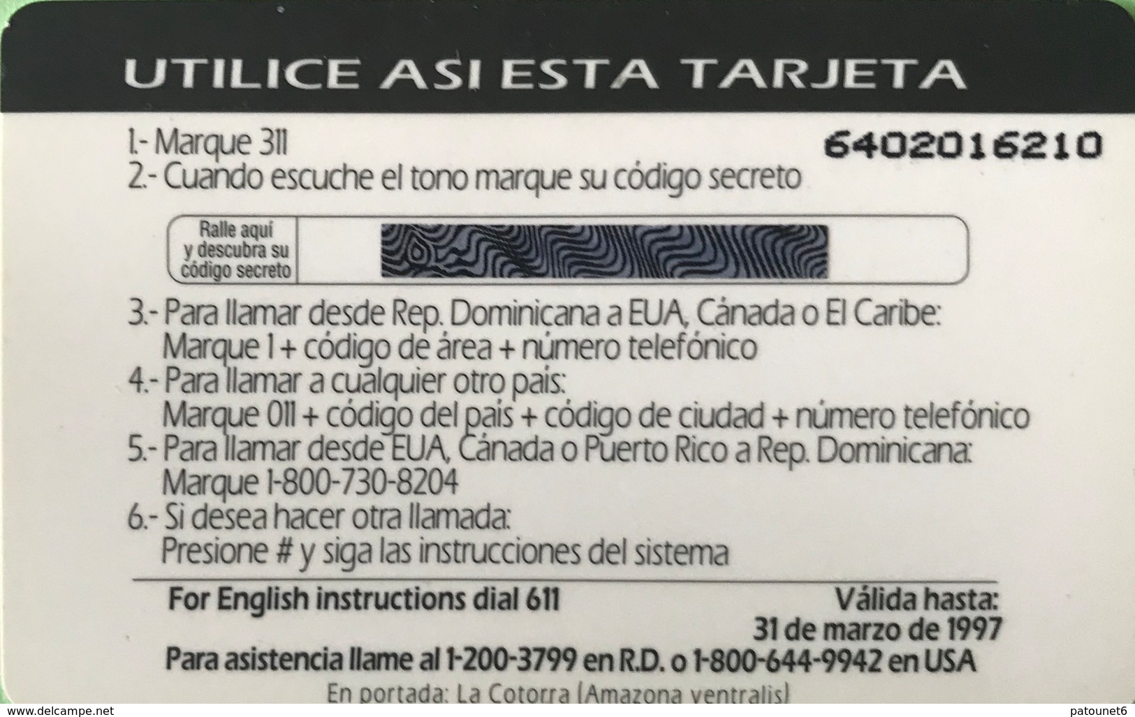 DOMINICAINE  -  Prepaid  - ComuniCard - Codetel  - No Edicion - $45 - Dominicana