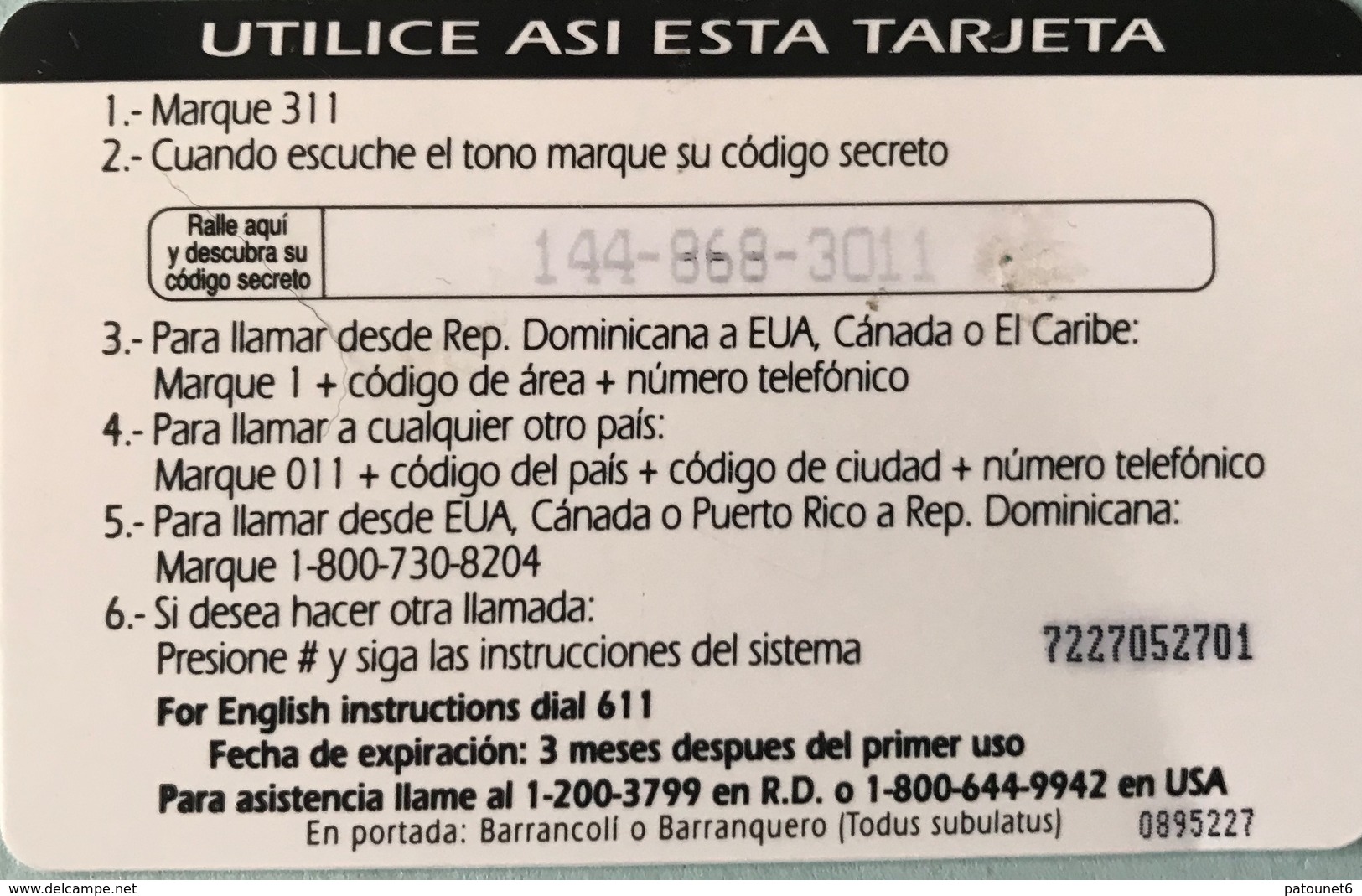 DOMINICAINE  -  Prepaid  - ComuniCard - Codetel  - Edicion 1997 - RD$145 - Dominicaine