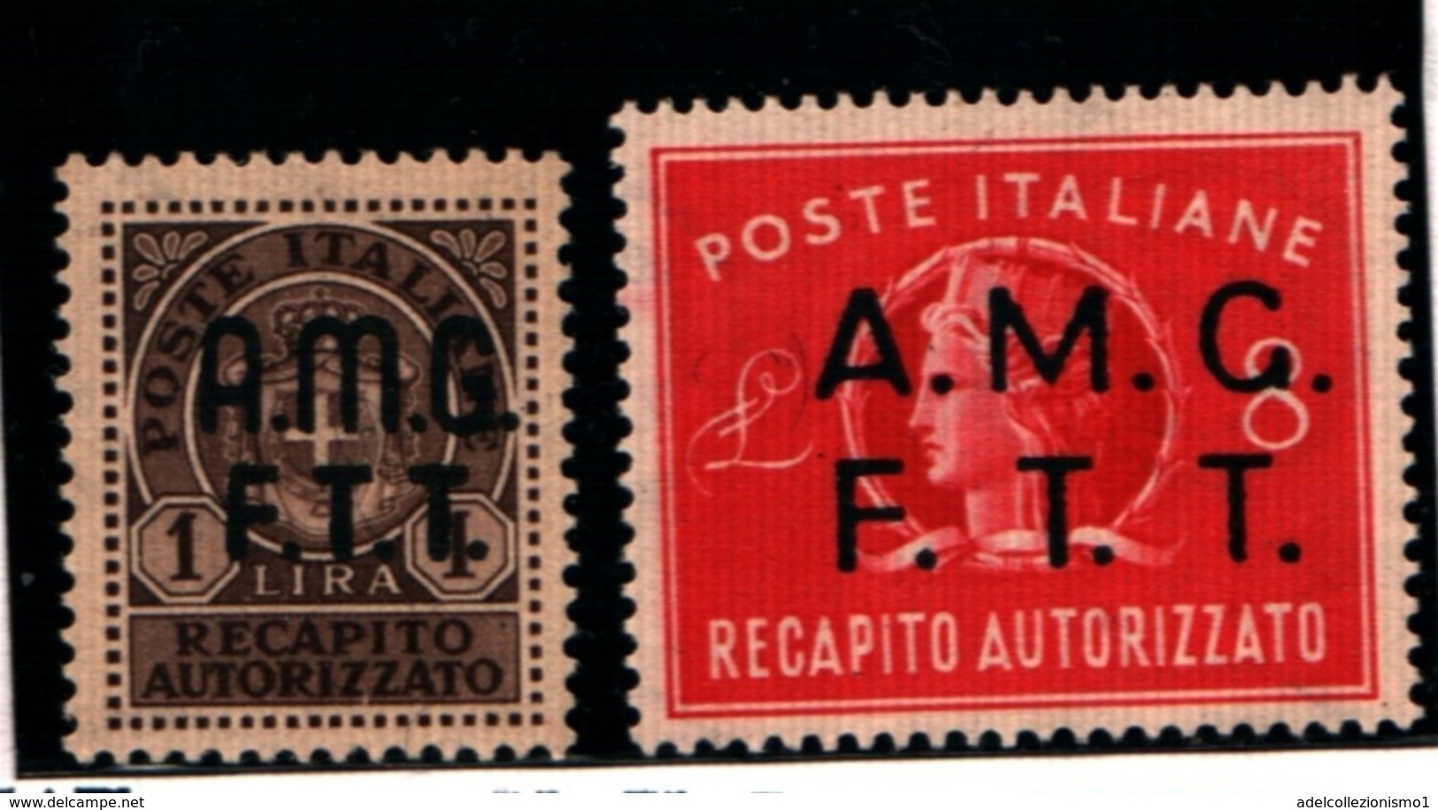93432) ITALIA.- Trieste AMG-FTT- 1949-52 RECAPITO AUTORIZZATO N.1-2 -Ruota-MNH** - Altri & Non Classificati