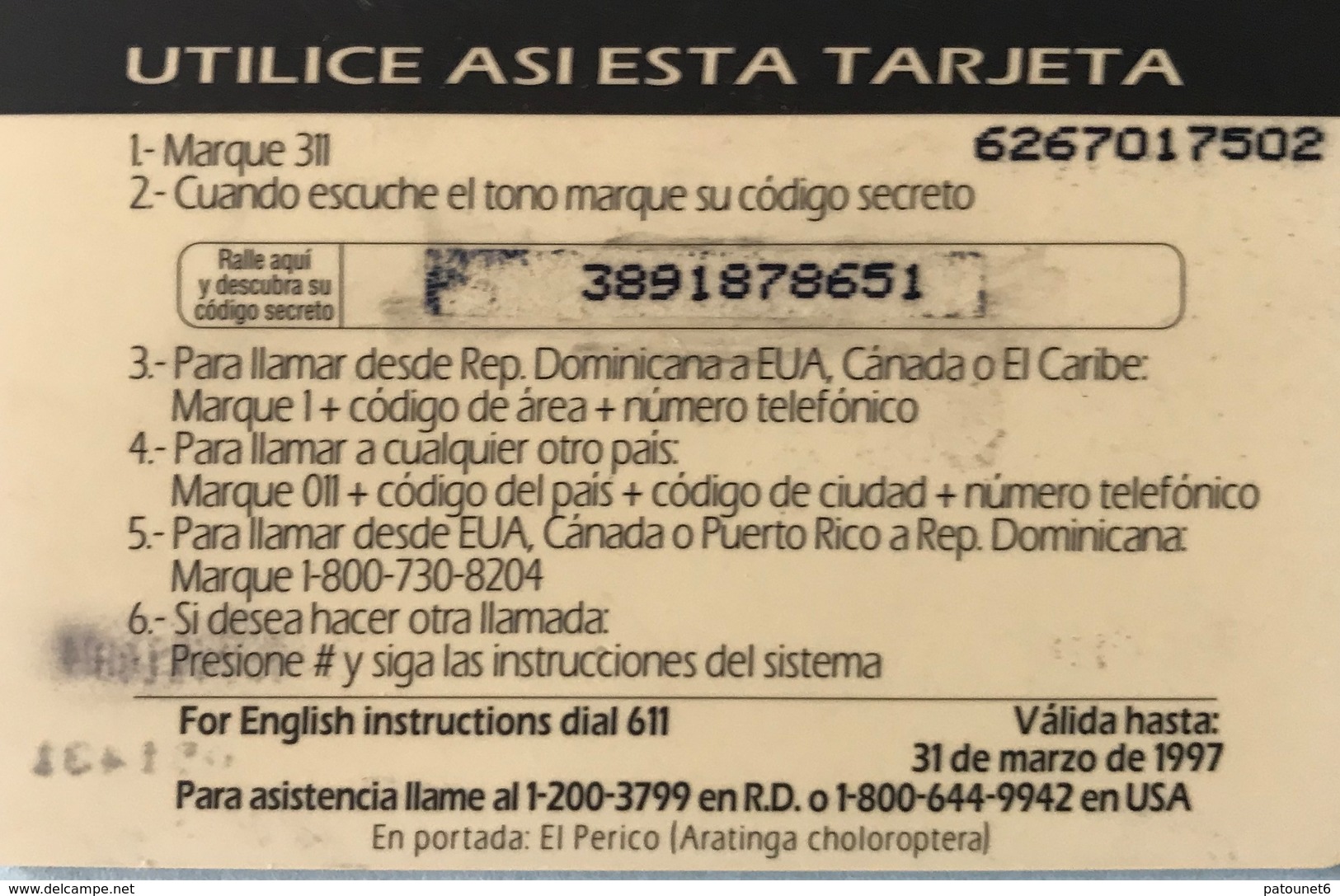 DOMINICAINE  -  Prepaid  - ComuniCard - Codetel  - No Edicion - $95 - Dominicana
