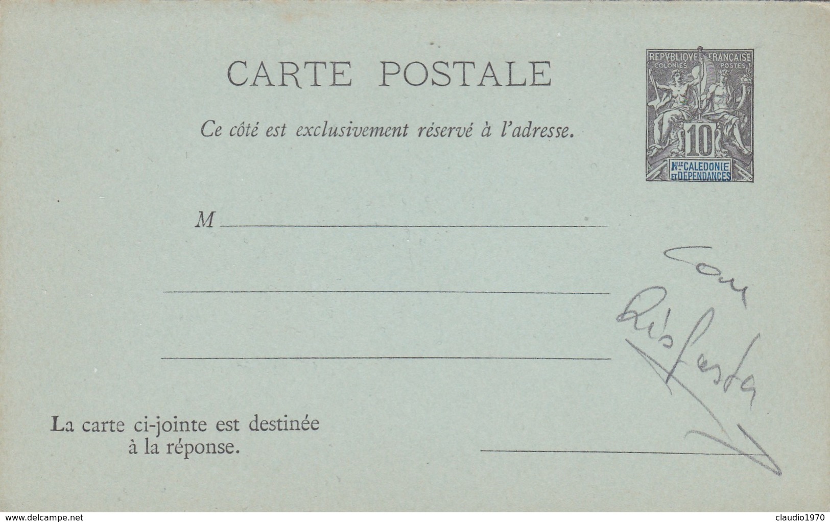 NUOVA CALEDONIA - INTERO POSTALE CON RISPOSTA 10.C - Lettres & Documents