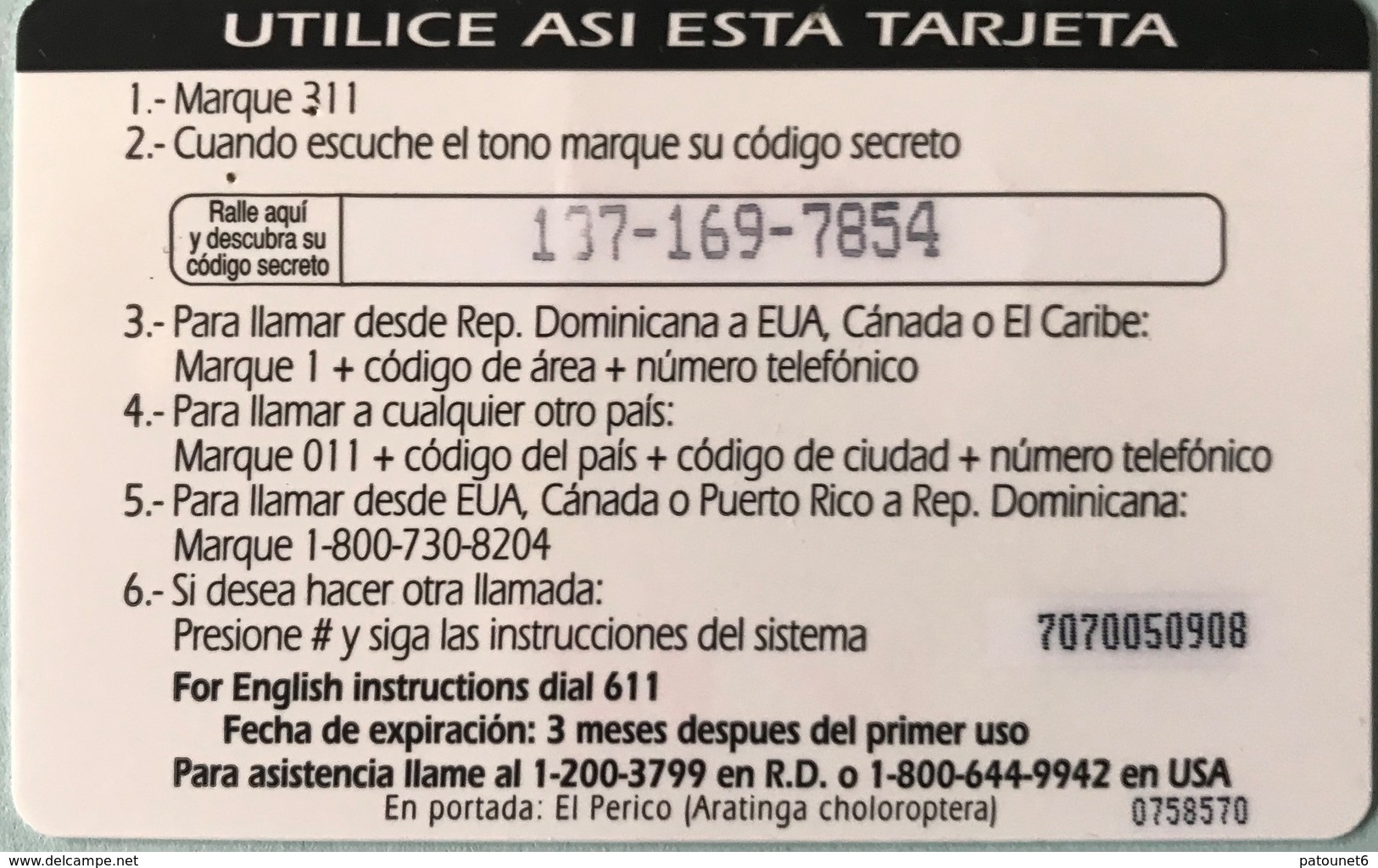 DOMINICAINE  -  Prepaid  - ComuniCard - Codetel  - Edicion 1997 - RD$95 - Dominicana