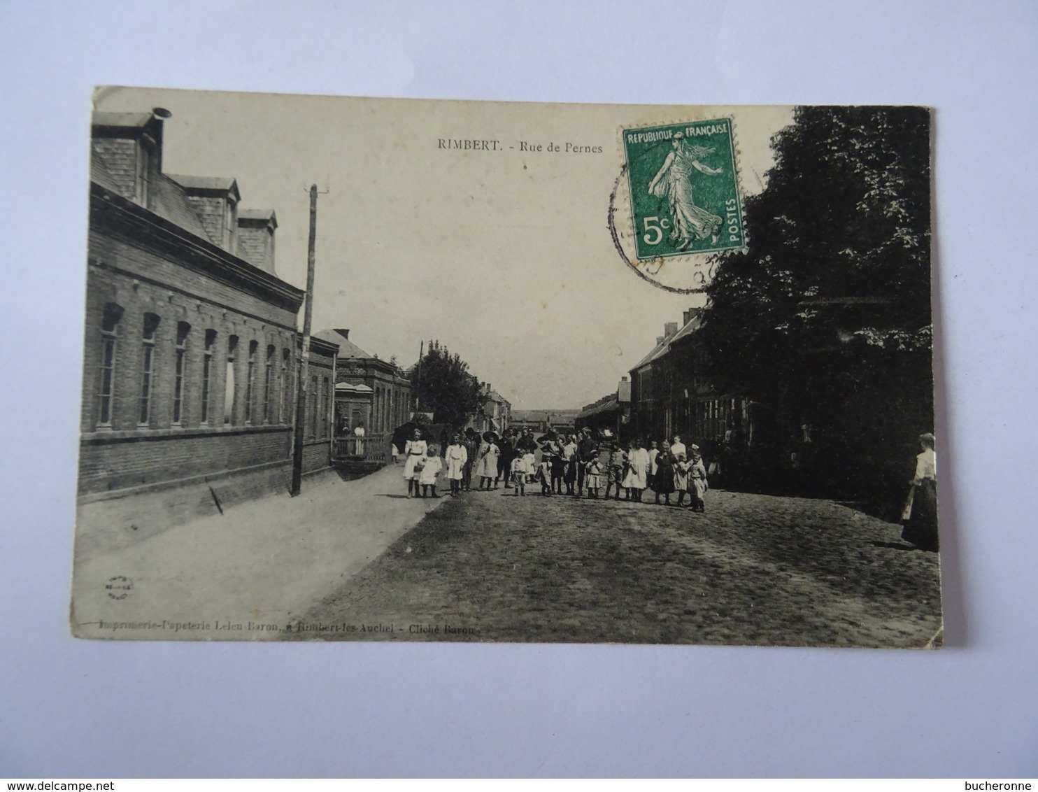 CPA 62 RIMBERT Rue De Pernes Animée Sortie D'école 1907 TBE Mine Mineur Charbon - Other & Unclassified
