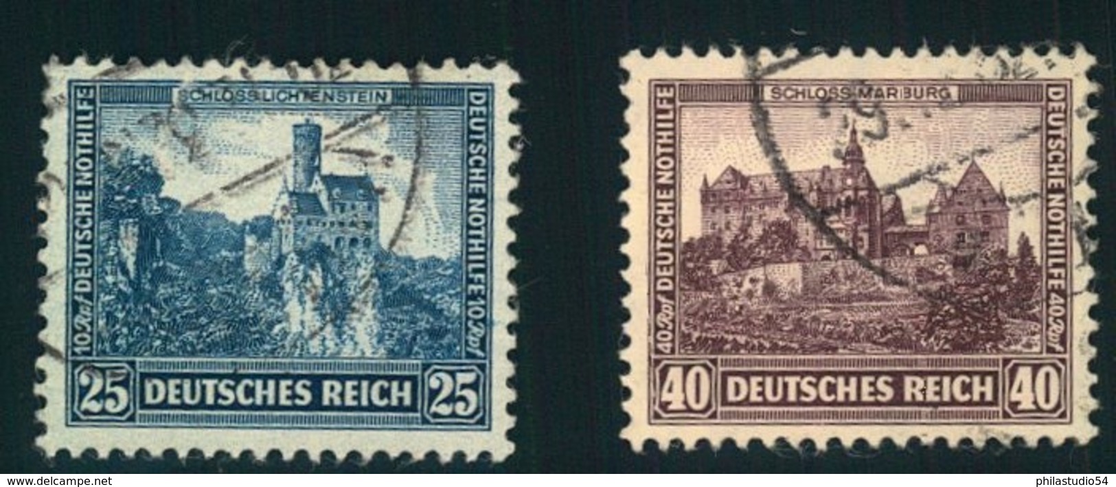 1932, Nothilfe Burgen Und Schlösser Höchstwerte 25 Und 50 Pfg. Gestempelt - Gebraucht