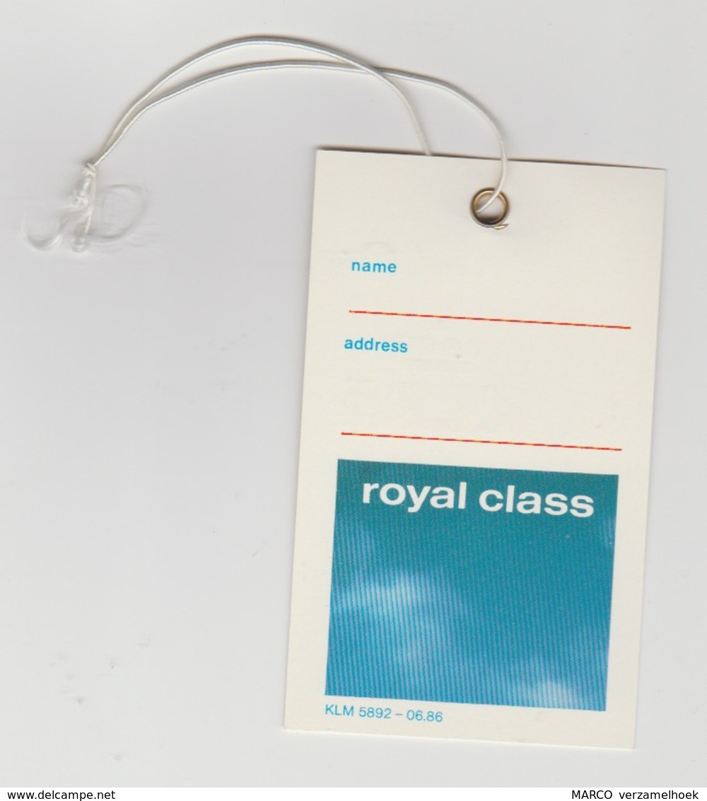 KLM Luggage Tag-kofferlabel Royal Class 1986 - Étiquettes à Bagages