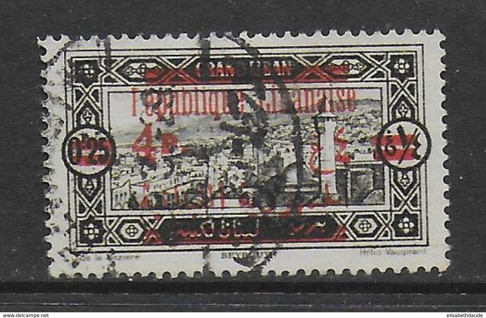 GRAND-LIBAN - 1928 - YVERT N°119 SURCHARGE RECTO-VERSO OBLITERE - COTE = 80 EUR. - Used Stamps