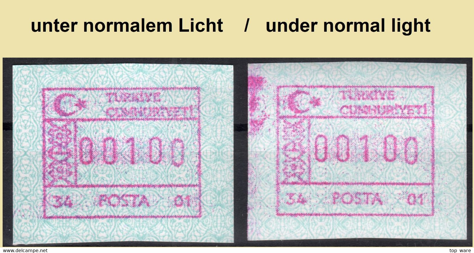 Türkei Türkiye Frama ATM 34-01 / Istanbul Sirkeci / Je 1x Mit Und Ohne Fluoreszenz MNH - Automatenmarken