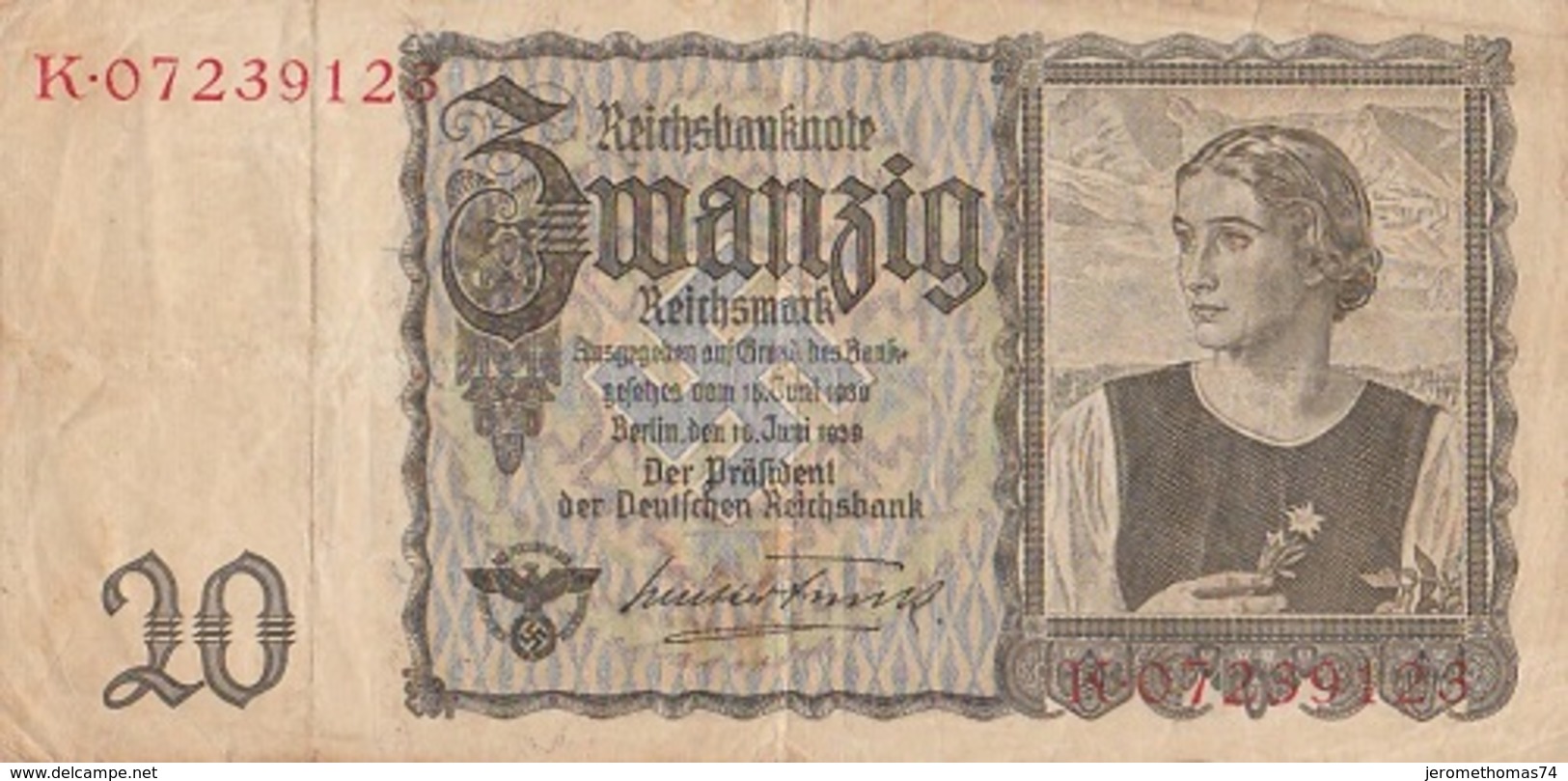 20 Reichsmark 1939 - 20 Reichsmark