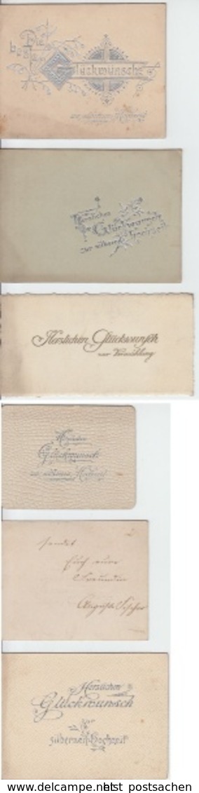 (8616) Glückwunschkarten, Hochzeit, Kärtchen, Set Siebenteilig, Vor 1945 - Hochzeiten