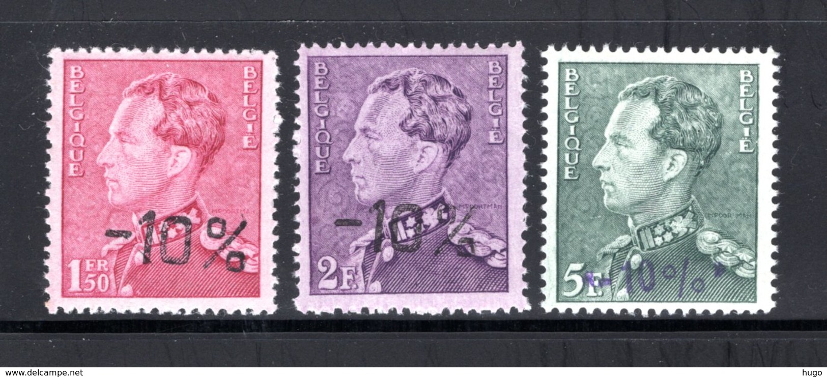 724A/724E MNH 1946 - Z.M. Koning Leopold 3. Type Poortman - 1946 -10%