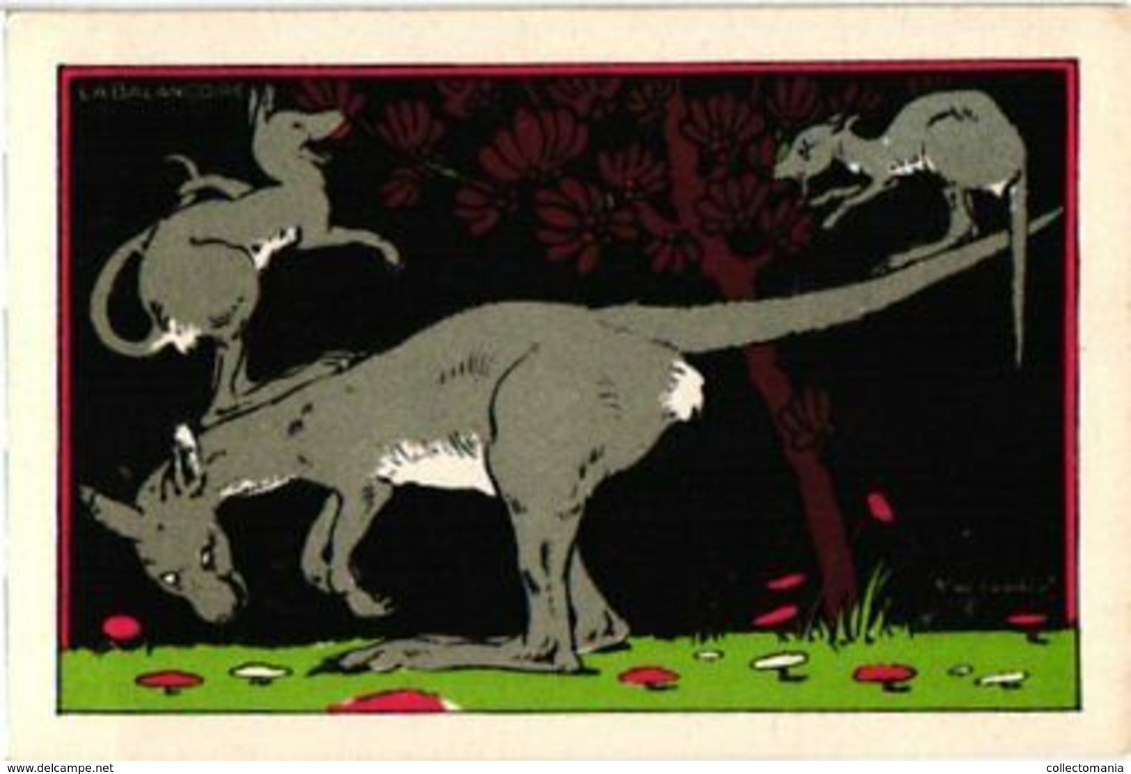 12 Trade Cards Dressed Like People Animals Anthropomorphic C1910 Illustrustrator Ray Caubert Litho Music Birds Bathing - Autres & Non Classés