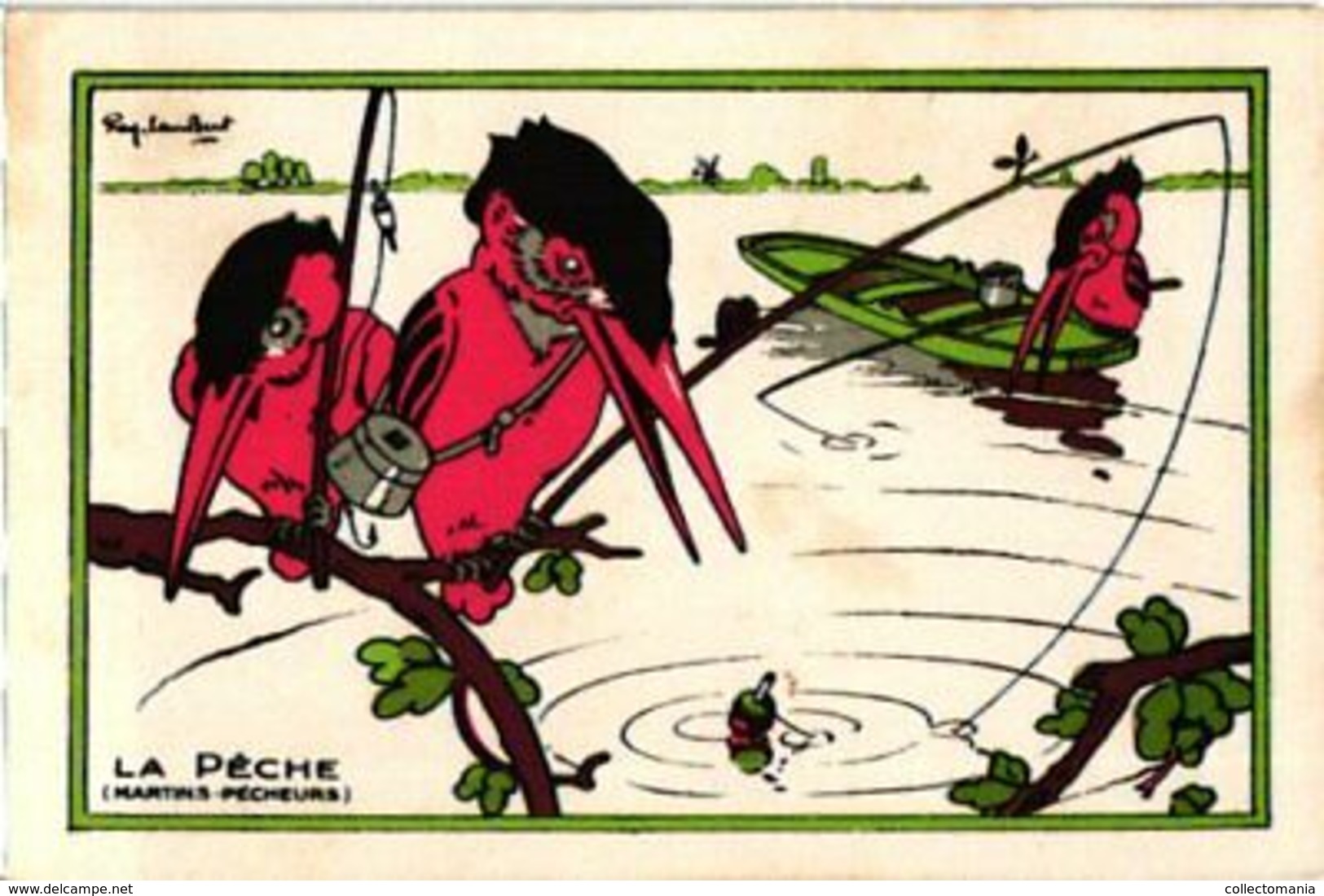 12 Trade Cards Dressed like people Animals Anthropomorphic c1910 illustrustrator Ray Caubert Litho music birds bathing
