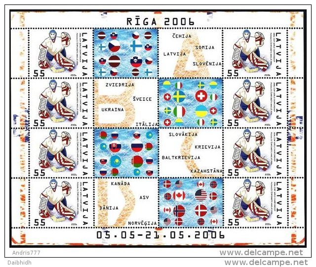 LATVIA 2006 Ice Hockey Championship Sheetlet MNH / **.  Michel 667 Kb - Letonia