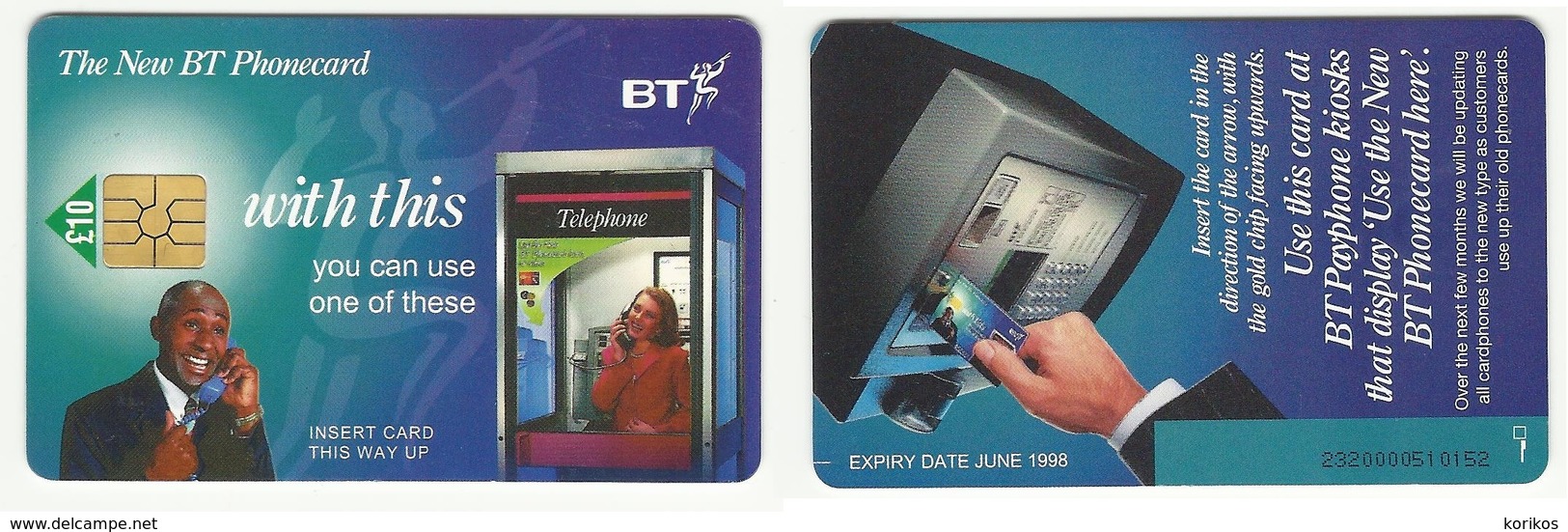 BT PHONECARD – “NEW BT PHONECARD - WITH THIS” – BLUE – 1998 – USED – GREAT BRITAIN - UK - Sonstige & Ohne Zuordnung