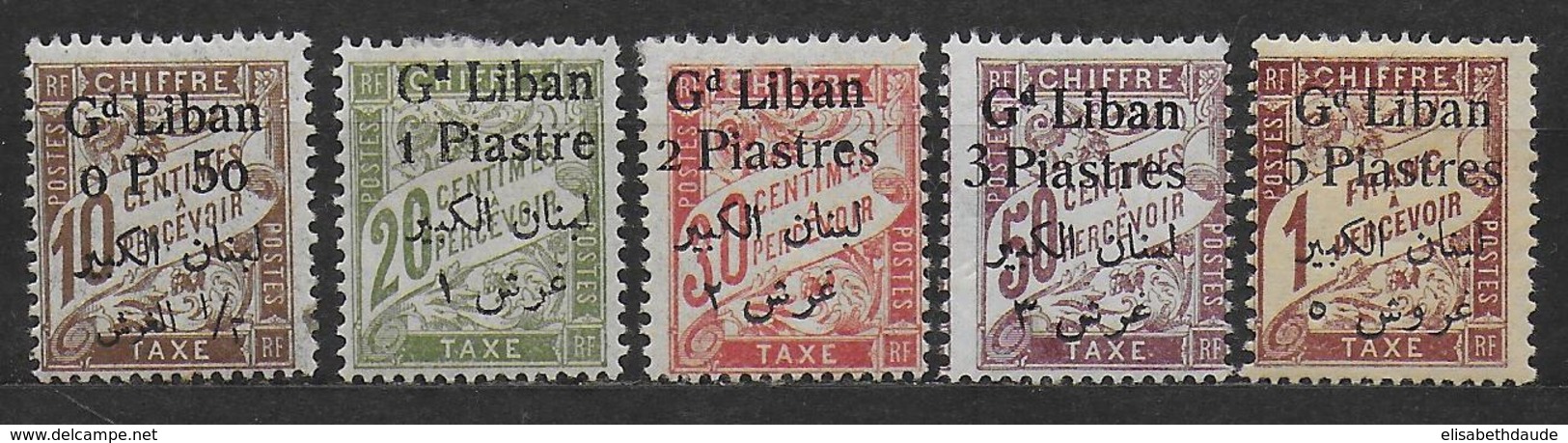 GRAND LIBAN - TAXE - YVERT N° 6/10 * MH CHARNIERE CORRECTE - COTE = 40 EUR. - Unused Stamps