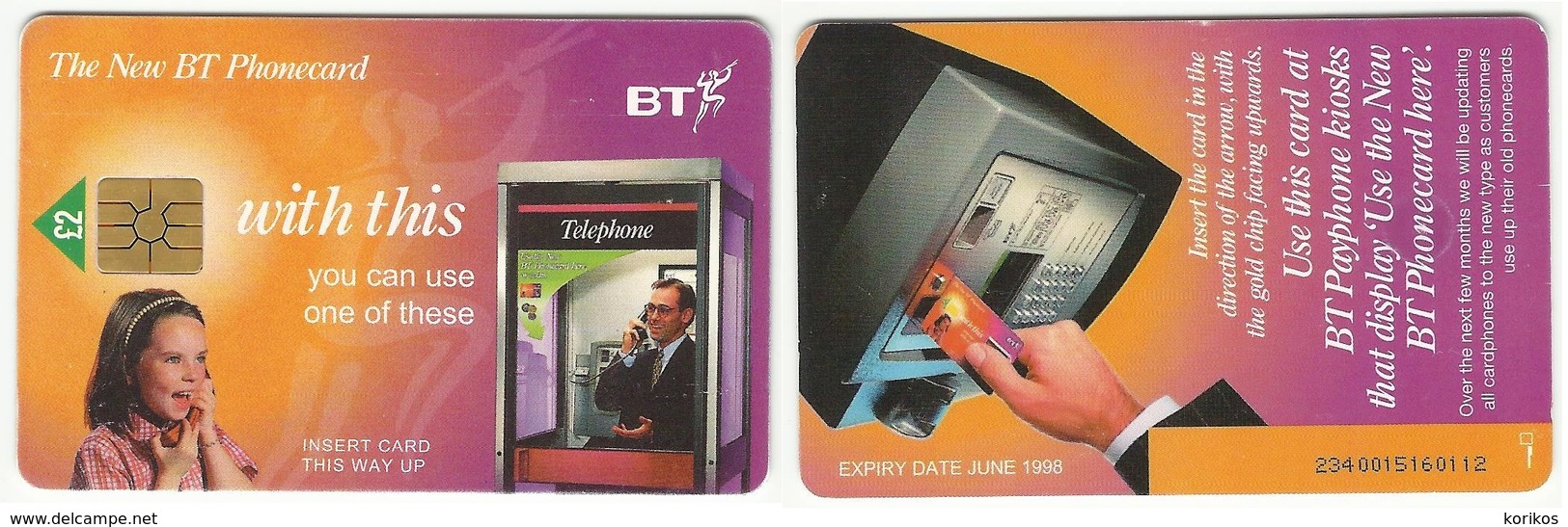 BT PHONECARD – “NEW BT PHONECARD - WITH THIS” – ORANGE – 1998 – GREAT BRITAIN - UK - USED - Altri & Non Classificati