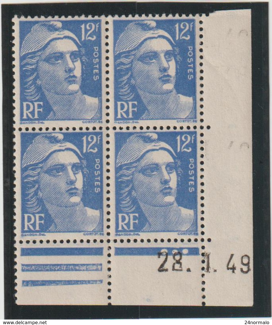 N°812 Bloc De 4 Coin Daté ** - 1945-54 Marianne (Gandon)