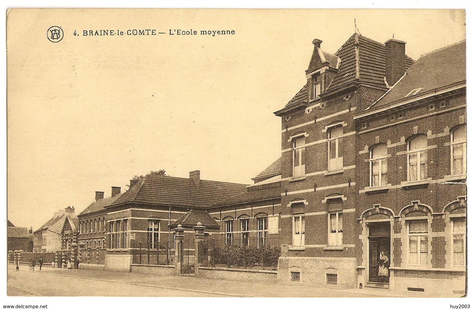 1920 BRAINE-LE-COMTE L'Ecole Moyenne Des Filles_rue De Mons 1920 Timbre 5c_Vintage_F WALSCHAERTS_CPA TB_Belgique>Hainaut - Braine-le-Comte