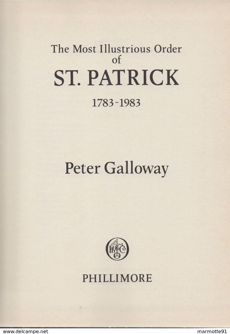 THE MOST ILLUSTRIOUS ORDER OF SAINT PATRICK  1783 1983 - Gran Bretagna