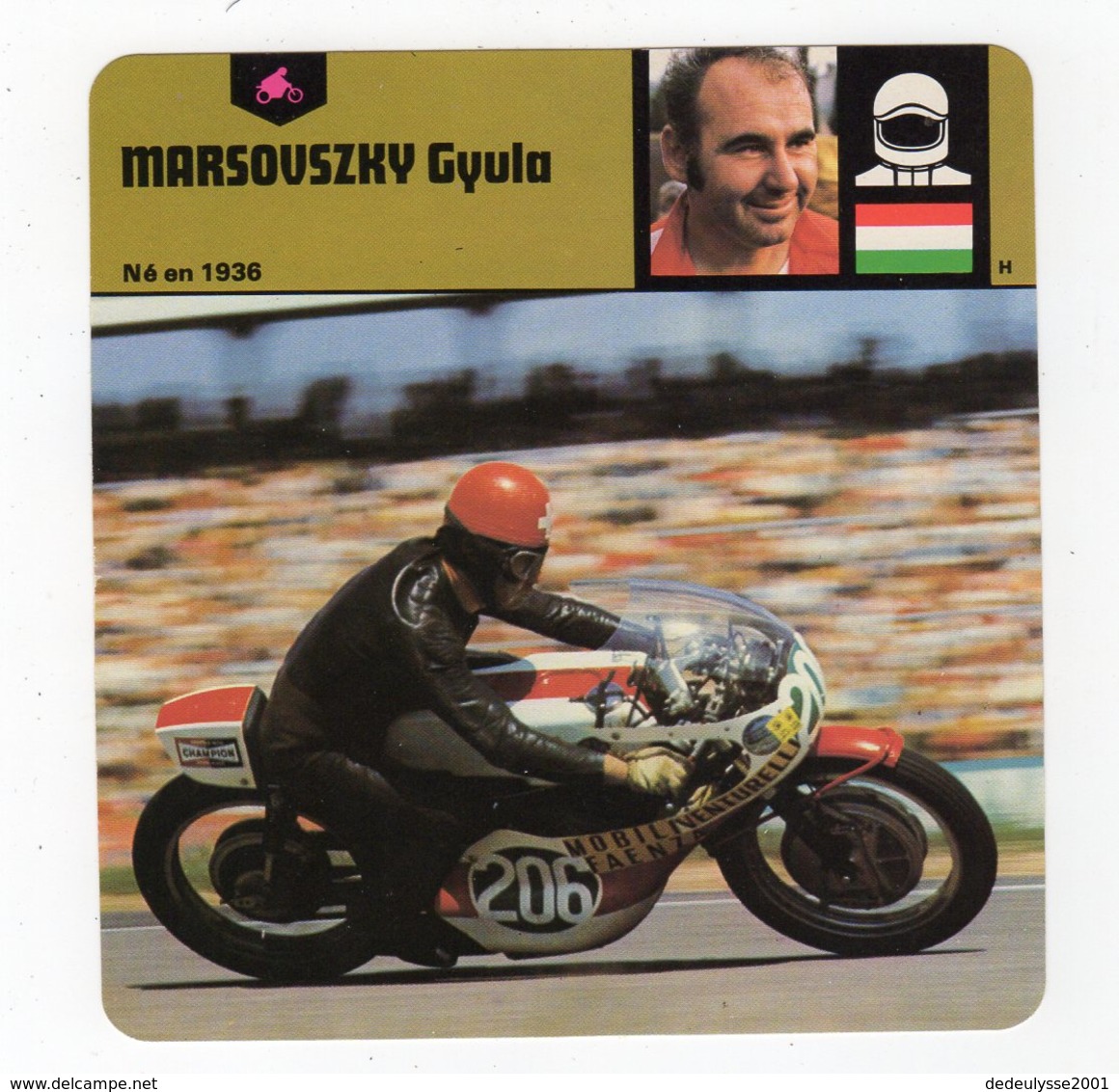 Mar20    87273    Fiche Moto  MARSOUSZKY   GYULA - Advertising