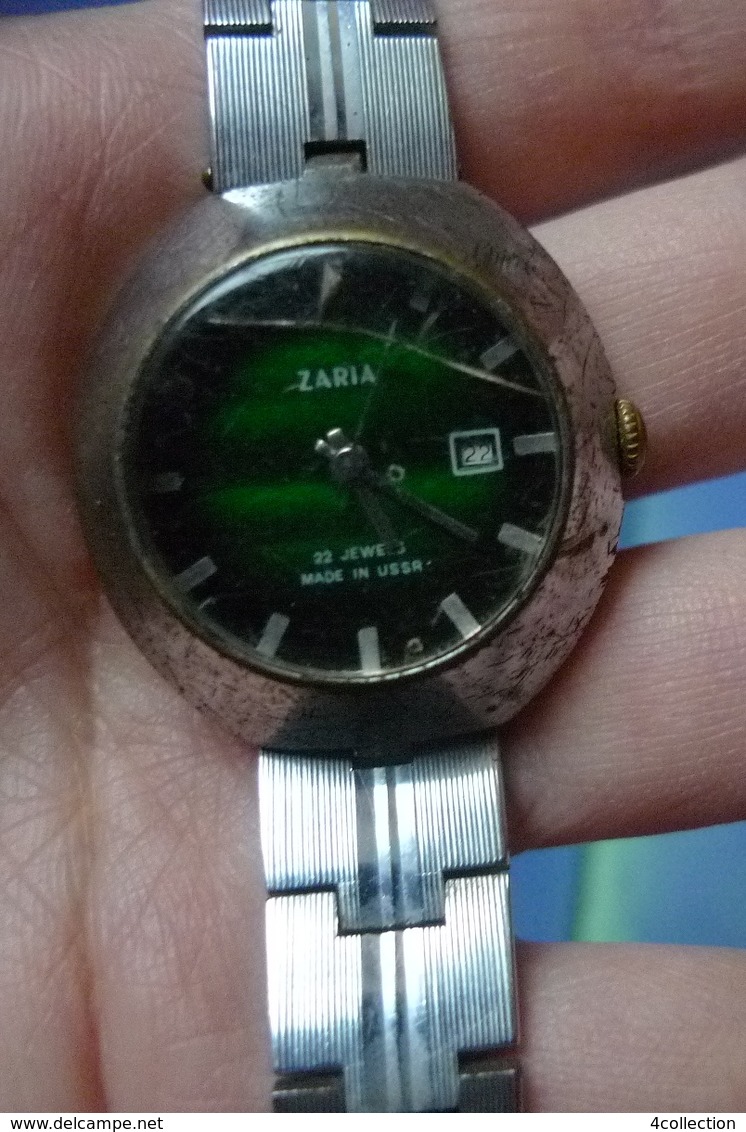 Vintage USSR Soviet Mechanical Wrist Watch Zarya Zarja ZARIA 22 Jewels For Parts - Montres Anciennes