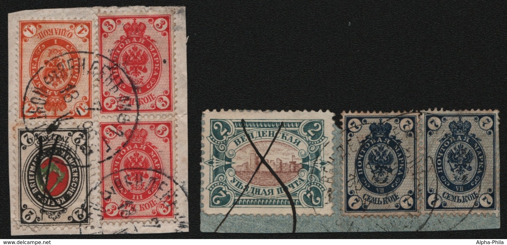 Wenden 1896-1902 - Zwei Briefstücke Mit Mischfrankatur - Zemstvos