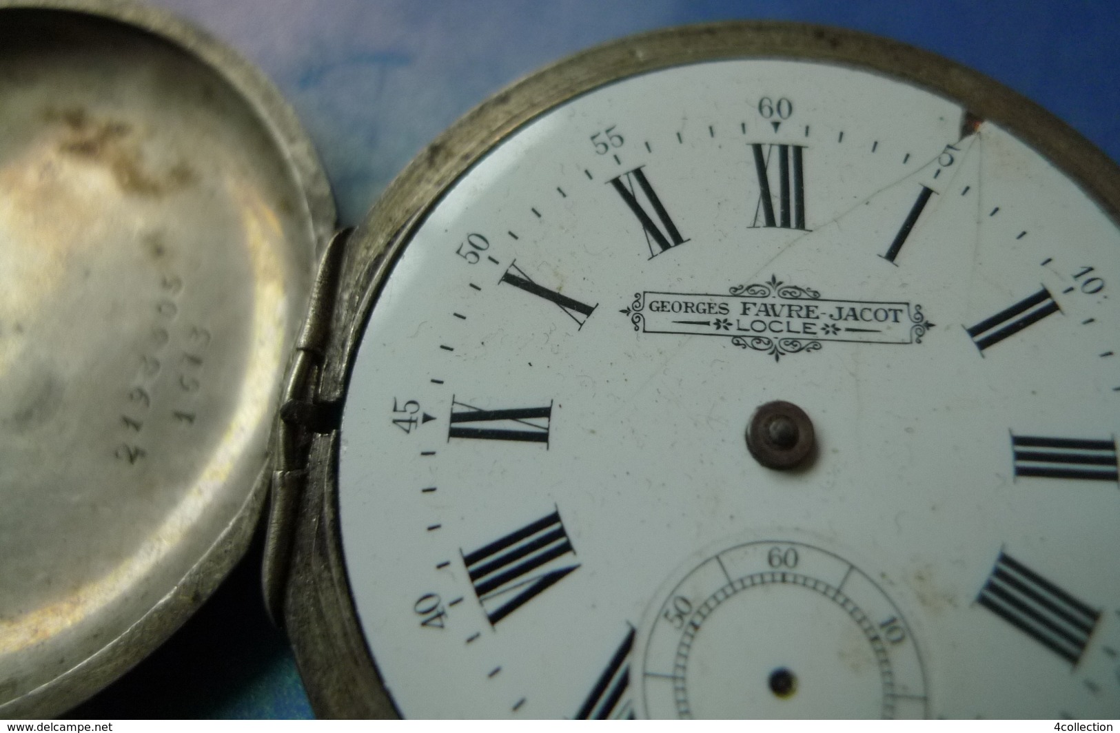 Antique Georges Favre Jacot Locle Argent Silver Pocket Watch 15 Rubis Ligne Droite - Montres Anciennes