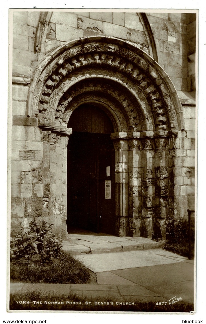 Ref 1347 - Walter Scott Real Photo Postcard - The Norman Porch - St Deny's Church York - York