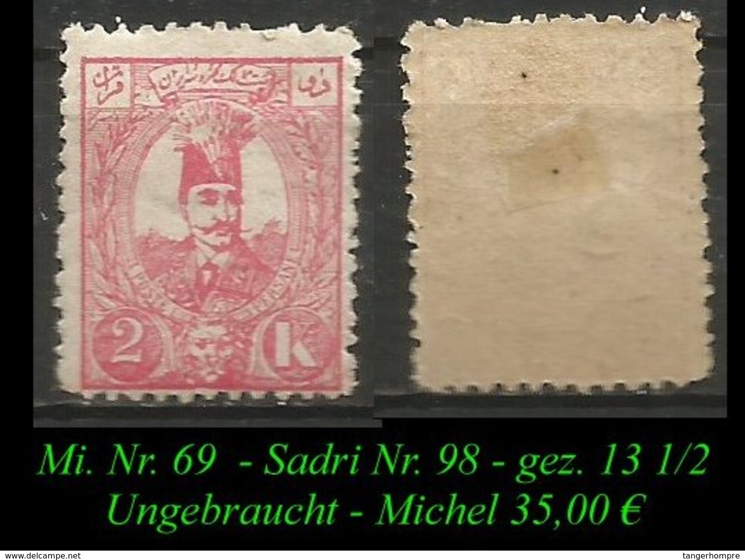 1889 - Mi. Nr. 69 - Sadri Nr. 98 - Ungebraucht - Iran