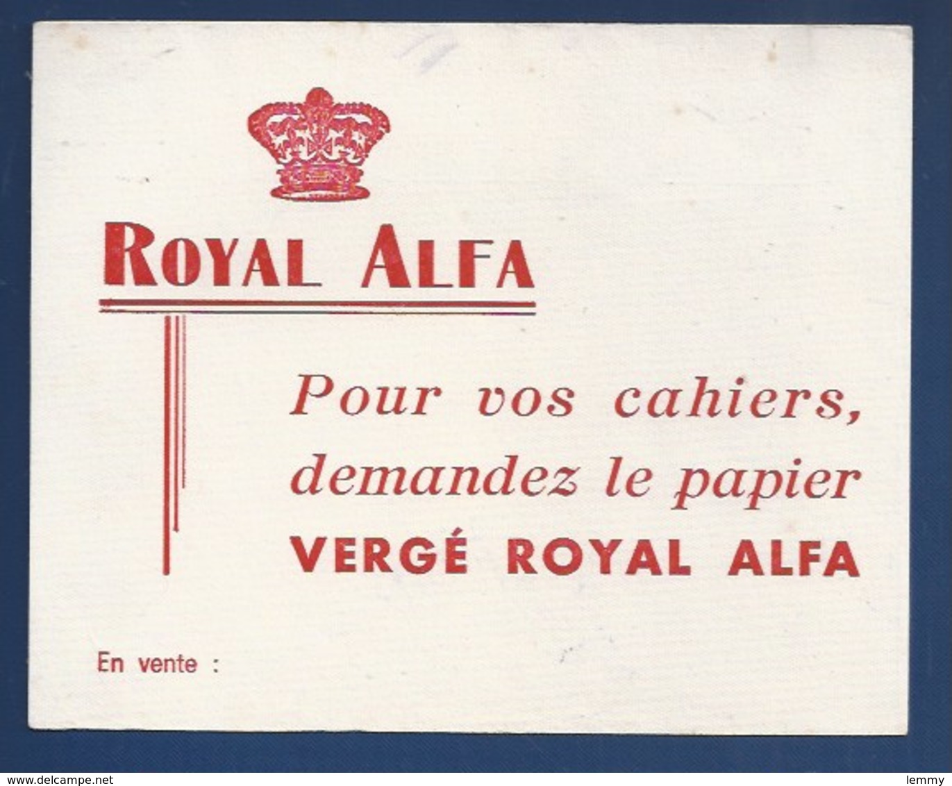 BUVARD - PAPIER ROYAL ALFA - Papeterie