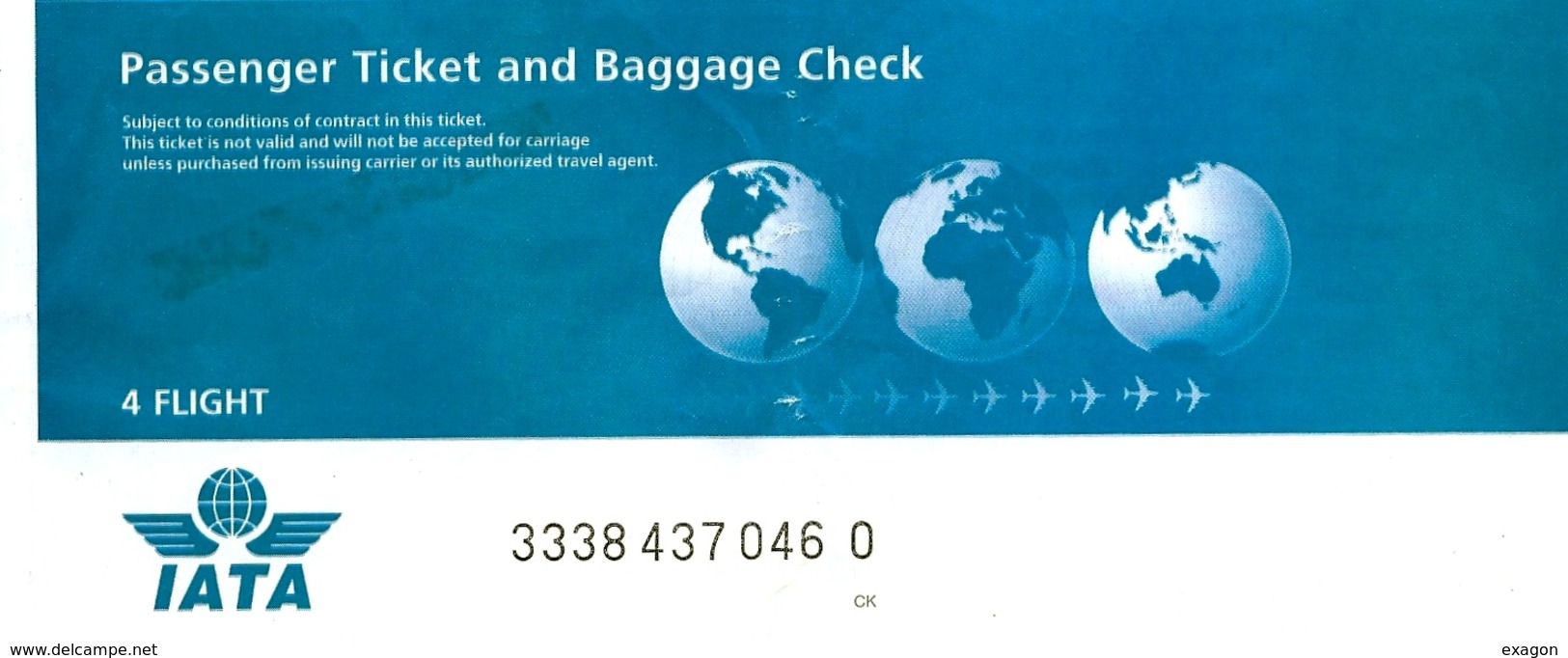 PASSENGER TICKET AND BAGGAGE CKECK  - MERIDIANA 2002 - CT /BO - Europa