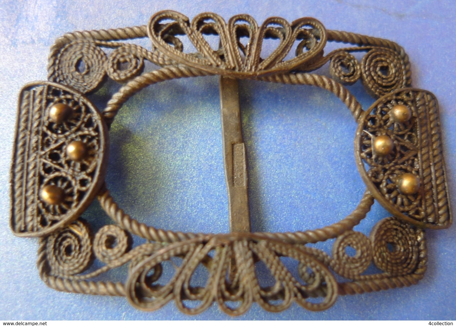 Antique Accessories Soviet USSR Latvia Filigree Belt BUCKLE Collectibles Marked - Belts & Buckles