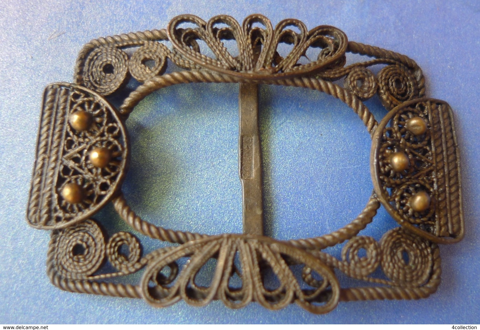 Antique Accessories Soviet USSR Latvia Filigree Belt BUCKLE Collectibles Marked - Cinturones & Hebillas