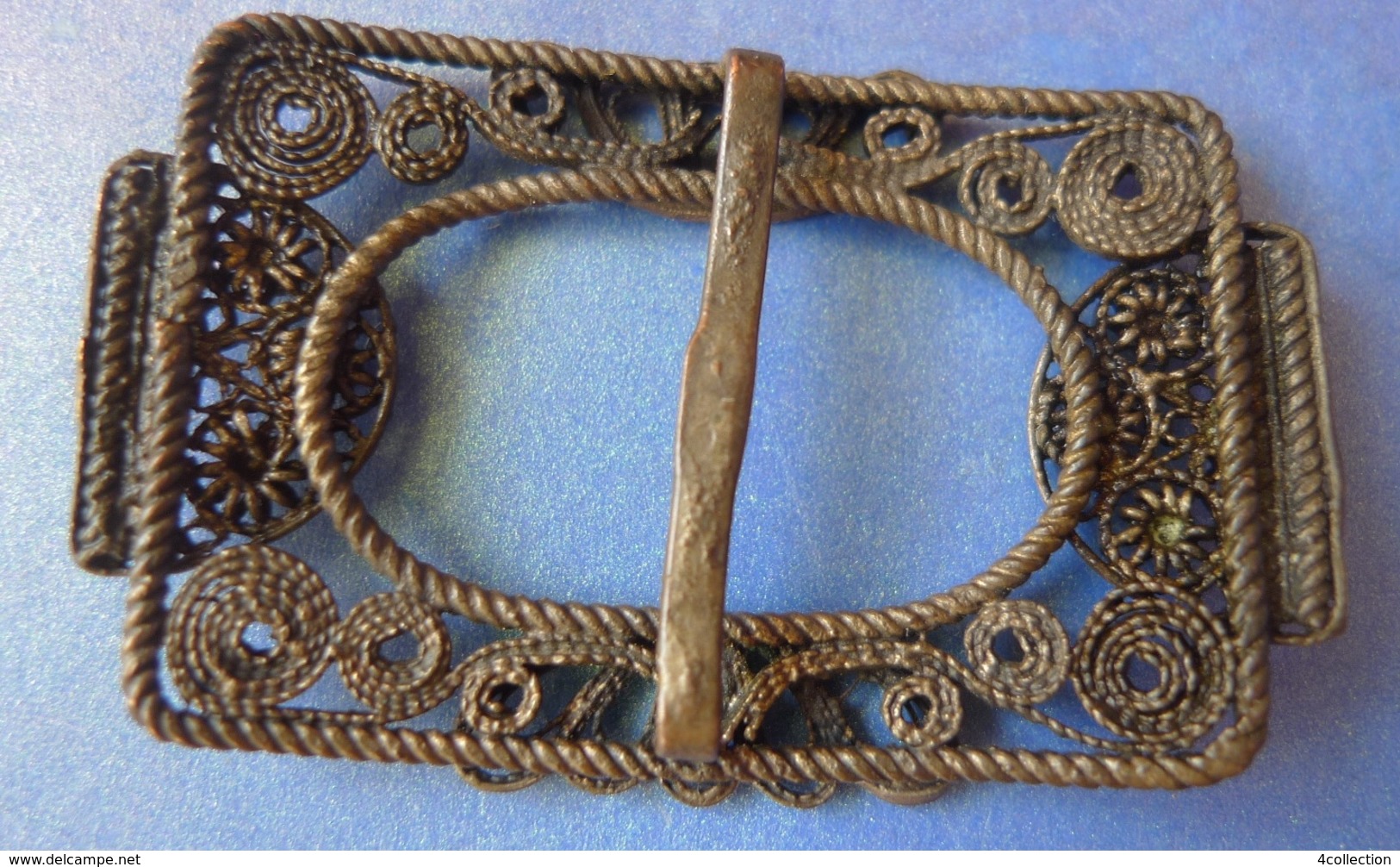 Antique Accessories Soviet USSR Latvia Filigree Belt BUCKLE Collectibles Marked - Belts & Buckles