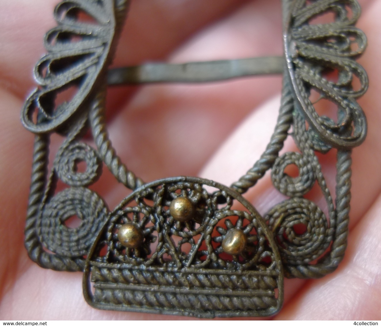 Antique Accessories Soviet USSR Latvia Filigree Belt BUCKLE Collectibles Marked - Belts & Buckles