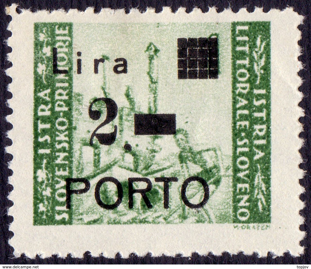 SLOVENIA - TRIESTE - ZONA B - LITORALE - PORTO - Sassone  9cia  P Stretta + Virgola  - *MLH - 1946 - EXTRA  RARE - Postage Due