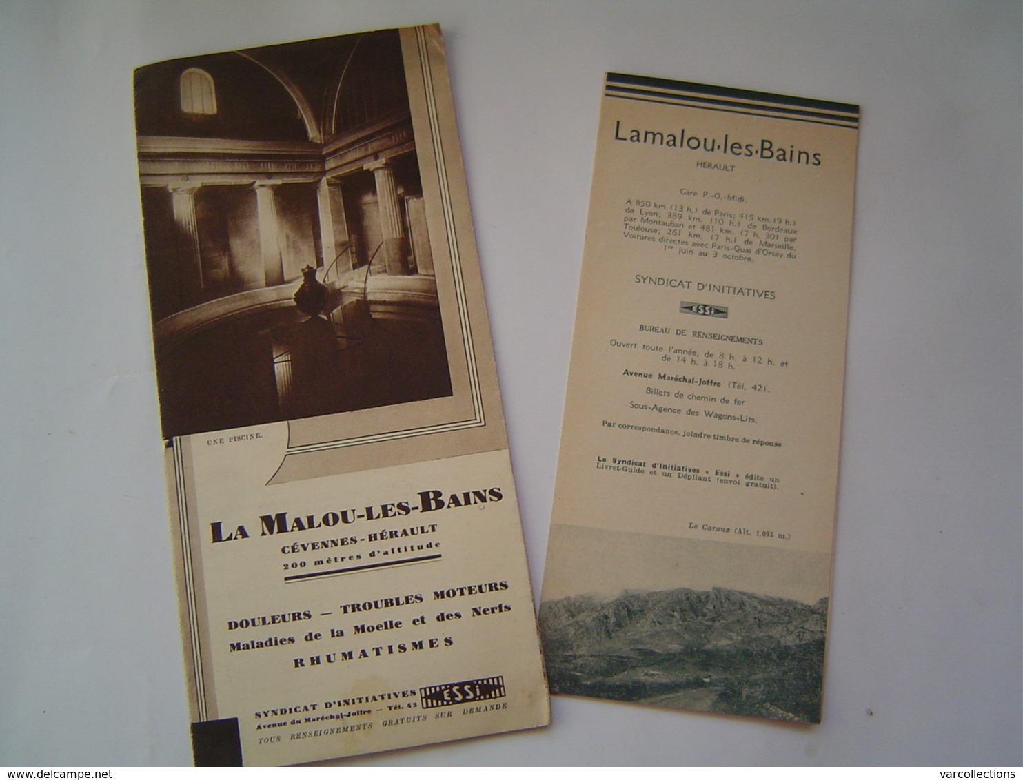 2 X DEPLIANT TOURISME 1937 : STATION THERMALE LAMALOU LES BAINS / HERAULT - Dépliants Touristiques