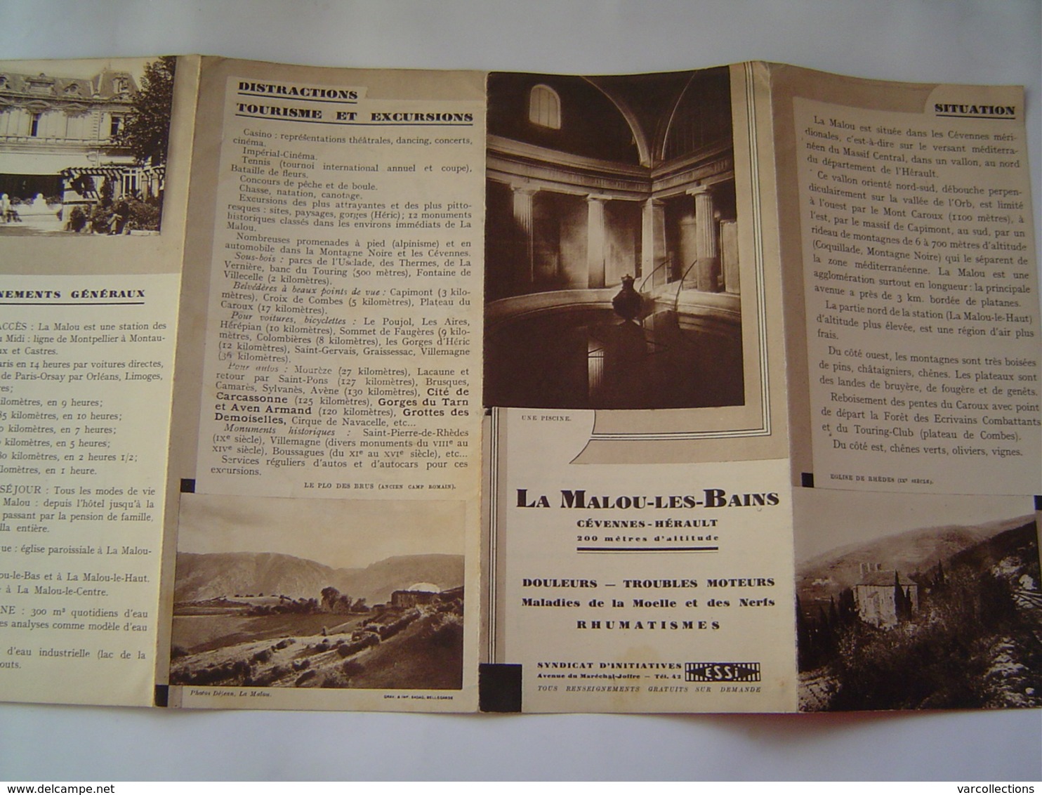 2 X DEPLIANT TOURISME 1937 : STATION THERMALE LAMALOU LES BAINS / HERAULT - Dépliants Touristiques