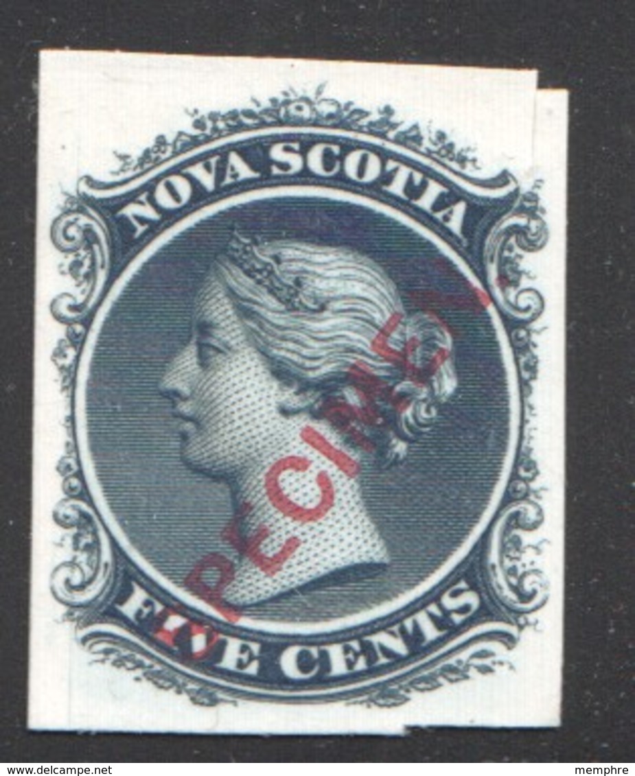 NOVA SCOTIA  Specimen Plate Proof On India Paper On Cardboard  Unitrade   10TCiv  SPECIMEN Type D  Superb Copy - Neufs