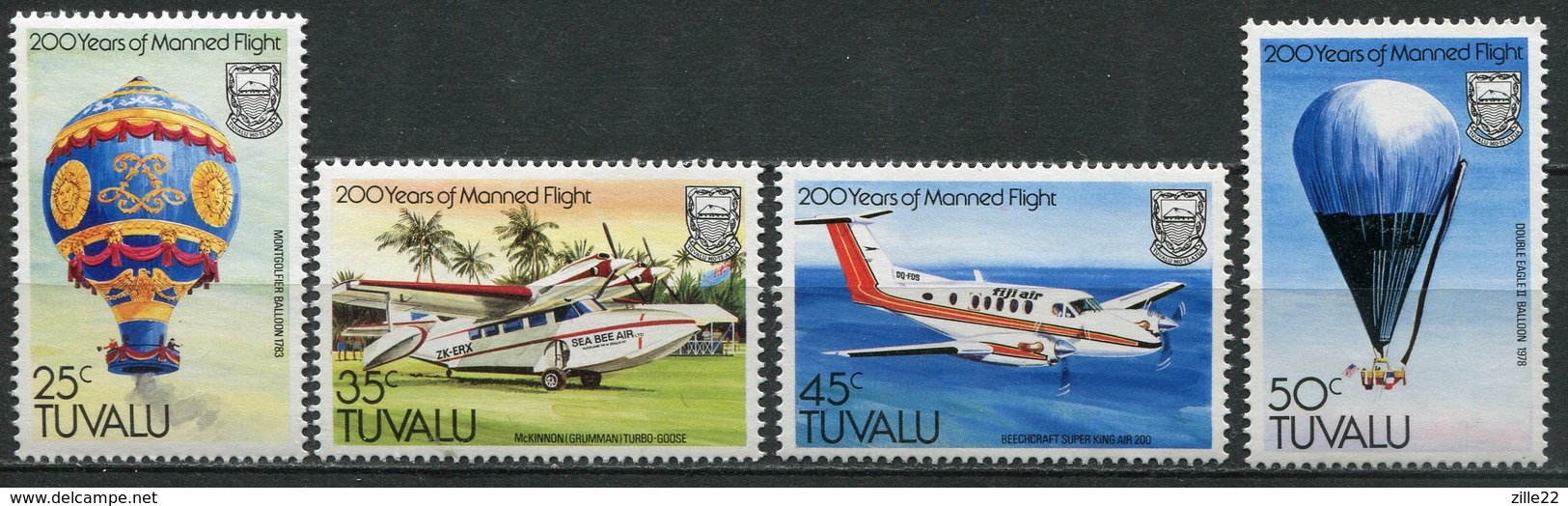 Tuvalu Mi# 199-202 Postfrisch MNH - Airplane Baloon - Tuvalu