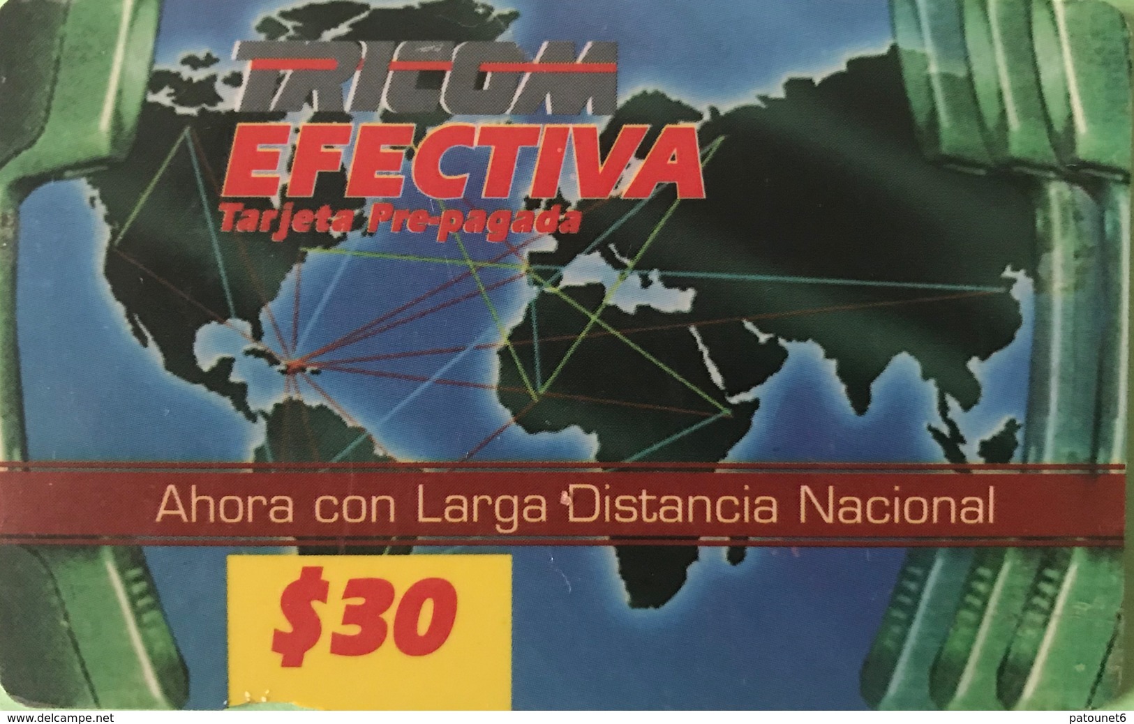 DOMINICAINE  -  Prepaid  -  TRICOM EFECTIVA  - $30 - Dominicana