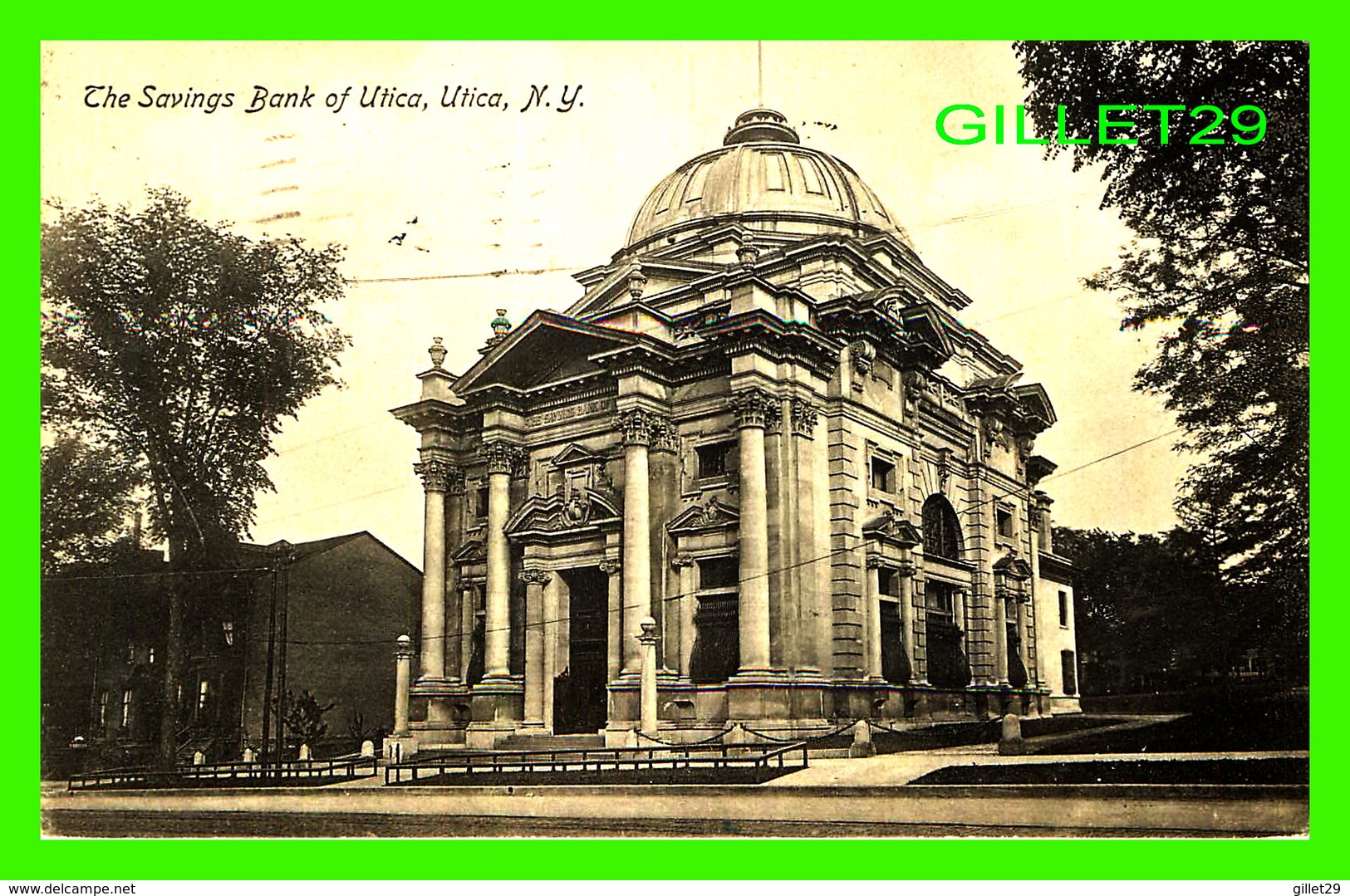 UTICA, NY - THE SAVING BANK OF UTICA - TRAVEL IN 1907 - UNDIVIDED BACK - PUB. BY AUSTIN & ROSS - - Utica