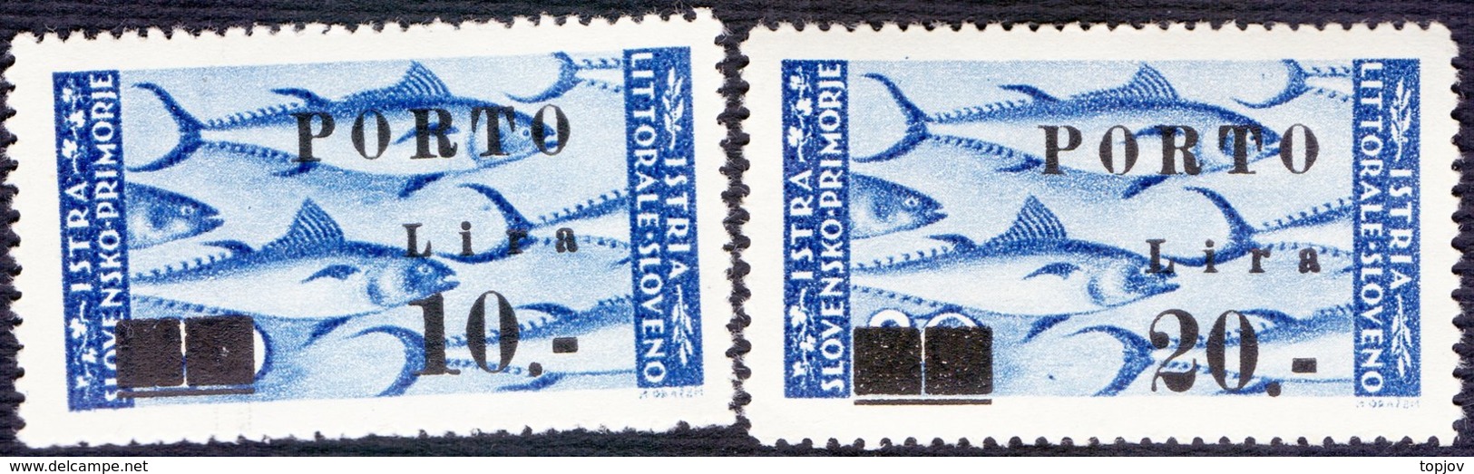 SLOVENIA - TRIESTE - ZONA B - LITORALE - PORTO - Sassone  17+18  PICCOLO PUNTO  - **MNH - 1946 - EXTRA  RARE - Portomarken
