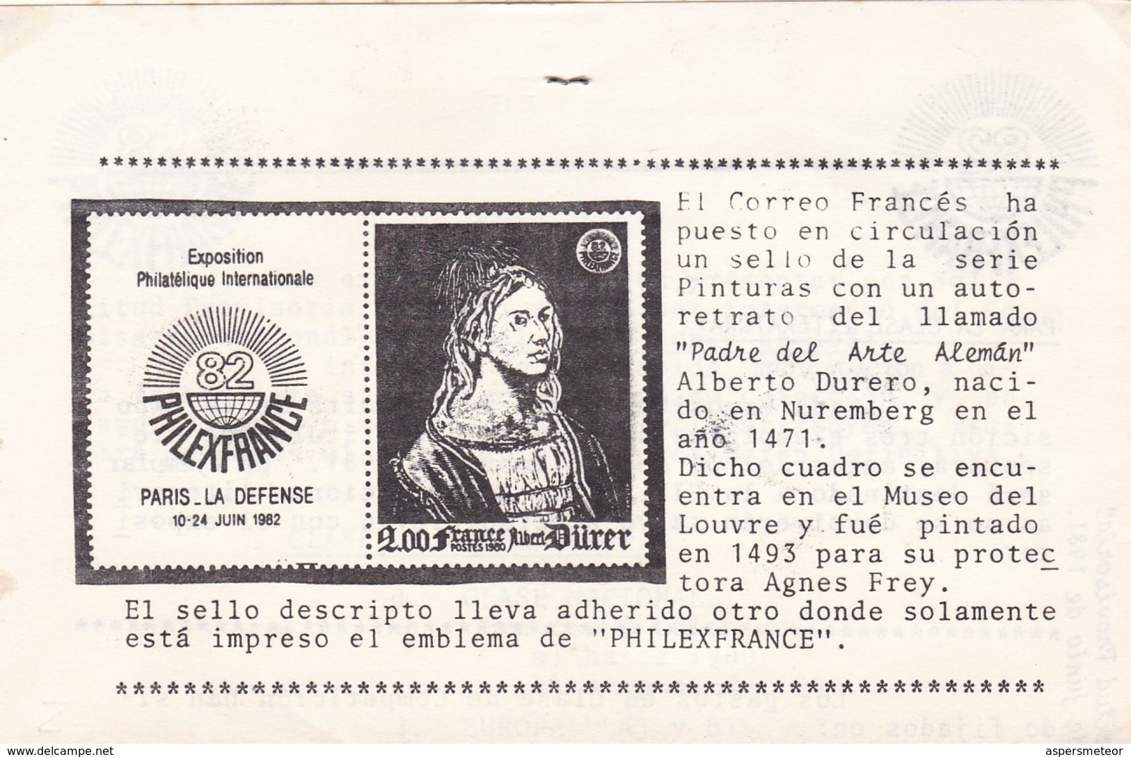PHILEXFRANCE 82, EXPOSITION PHILATELIQUE INTERNATIONALE, 1982 PARIS. ARGENTINA CIRCULATED SPC -LILHU - Filatelistische Tentoonstellingen