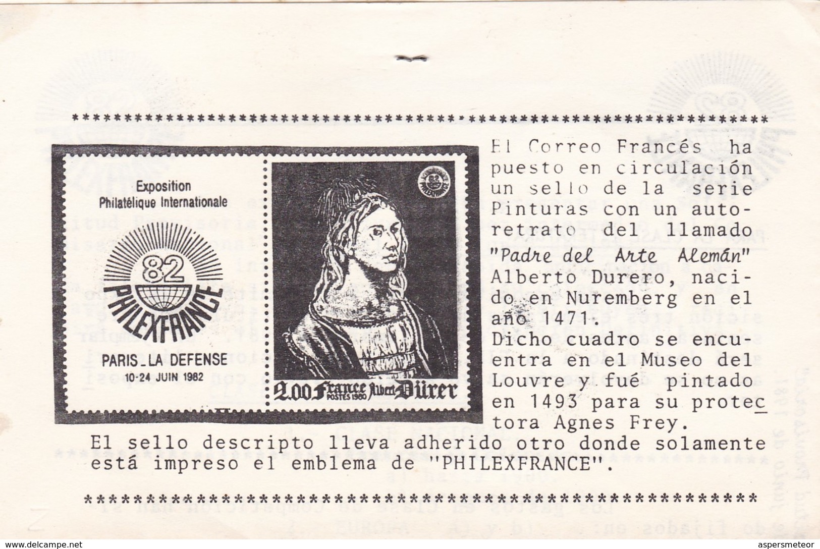 PHILEXFRANCE 82, EXPOSITION PHILATELIQUE INTERNATIONALE, 1982 PARIS. ARGENTINA CIRCULATED SPC -LILHU - Expositions Philatéliques